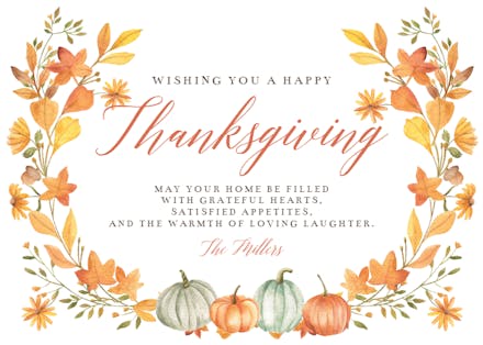 Leaves & Pumpkins - Holidays Card