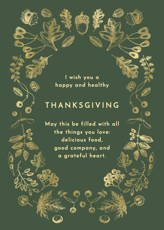 Luxe leaves - thanksgiving card