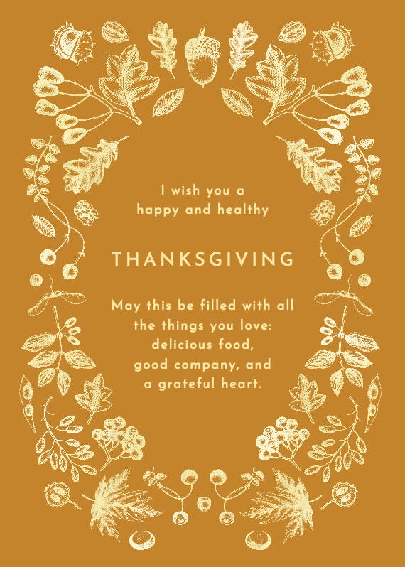 Luxe leaves - thanksgiving card