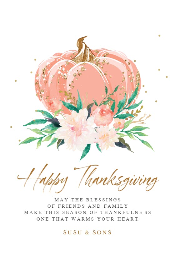 Nestled pumpkin - thanksgiving card
