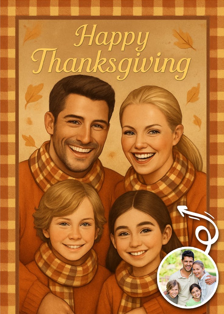 Plaid frame -  tarjeta de acción de gracias