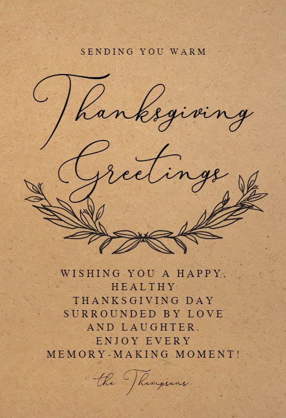Plainly spoken - thanksgiving card