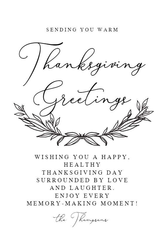 Plainly spoken - thanksgiving card