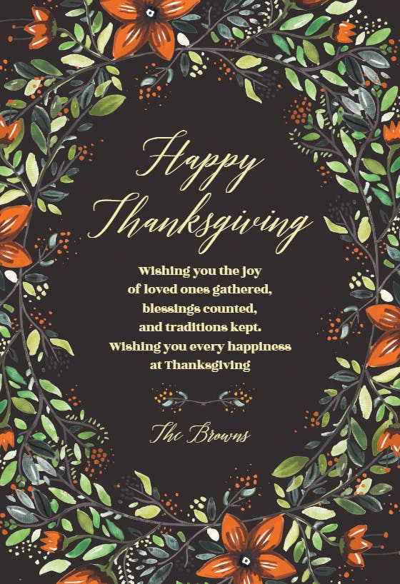 Pretty panel - thanksgiving card