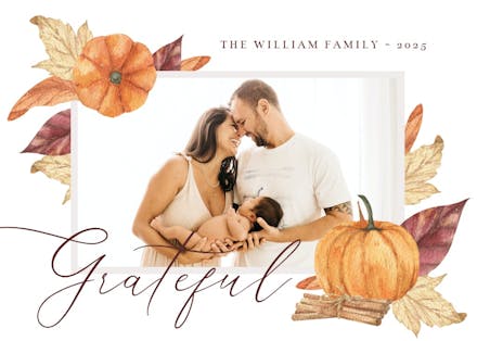 Pumpkin leaves - thanksgiving card