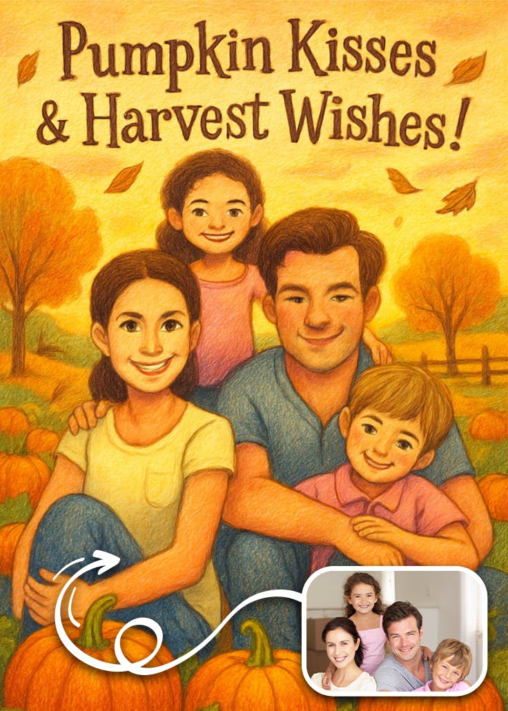 Pumpkin wishes -  tarjeta de acción de gracias