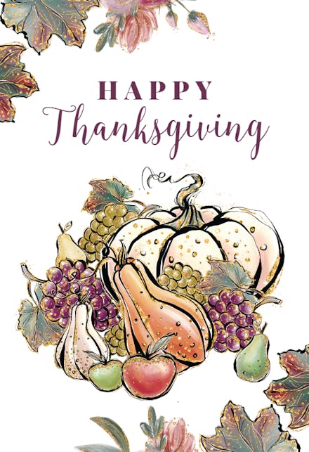 Sparkle autumn - thanksgiving card