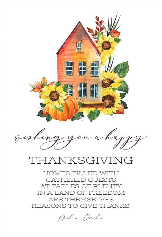 Sunflower surround - thanksgiving card