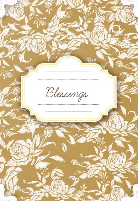 Floral Thanksgiving Blessings - Tarjeta De Acción De Gracias