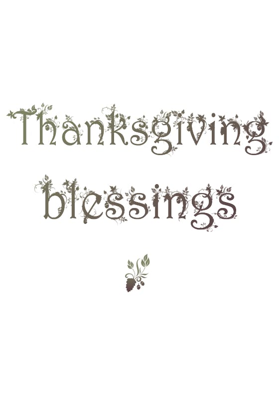 Thanksgiving blessings -  tarjeta de acción de gracias