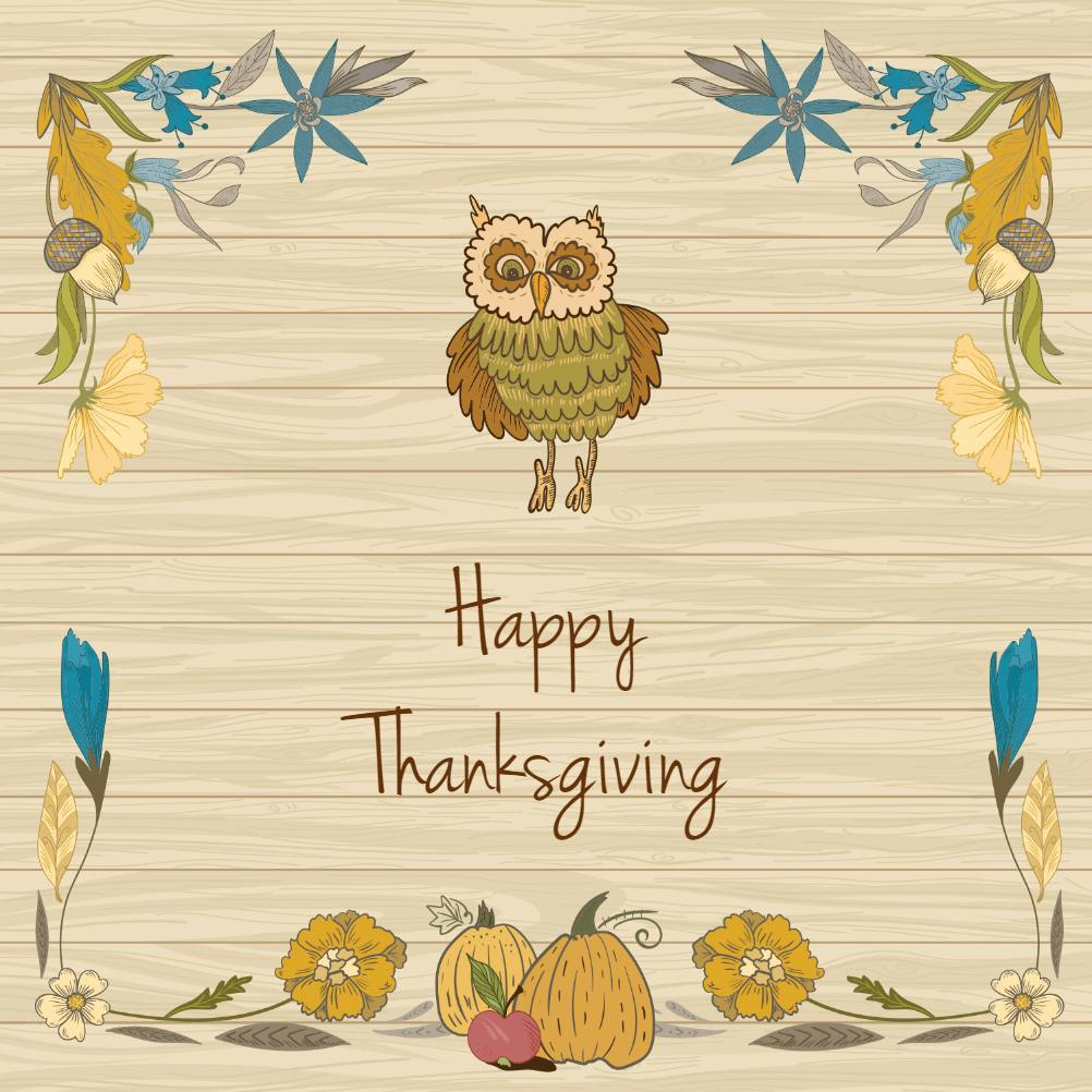 Thanksgiving charm - holidays card