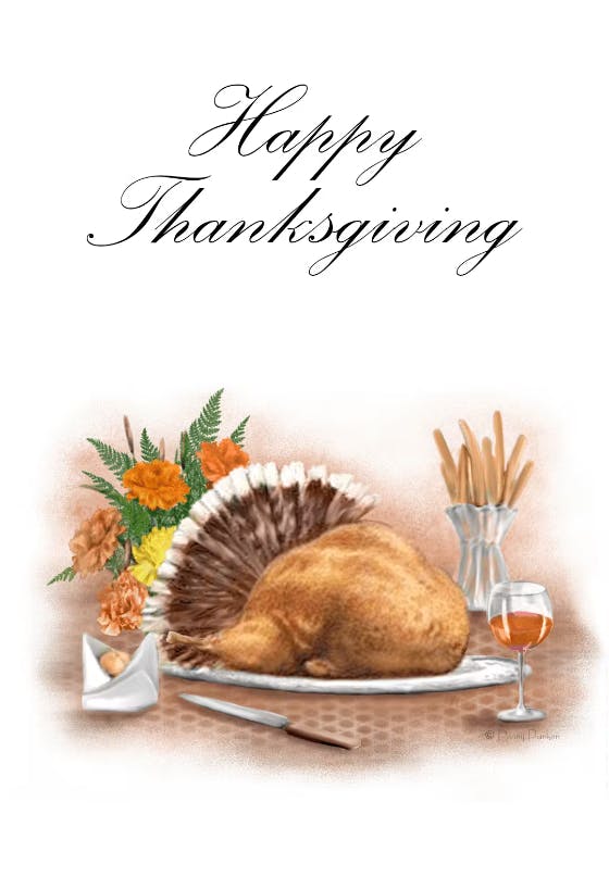 Thanksgiving dinner - holidays card