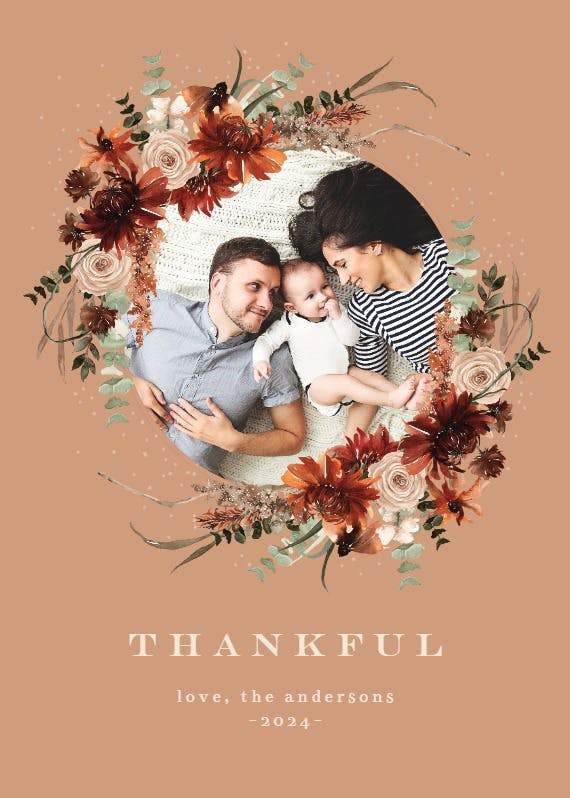 Thanksgiving terracotta frame -  tarjeta de acción de gracias