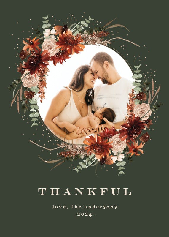 Thanksgiving terracotta frame -  tarjeta de acción de gracias