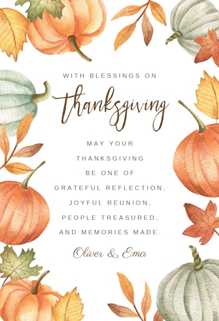 Tumbling Pumpkins - Tarjeta De Acción De Gracias