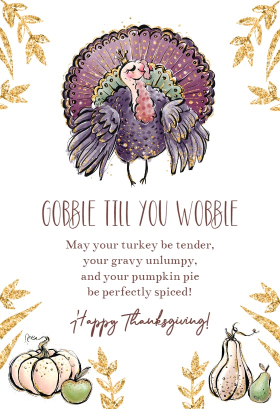 Turkey talk - thanksgiving card