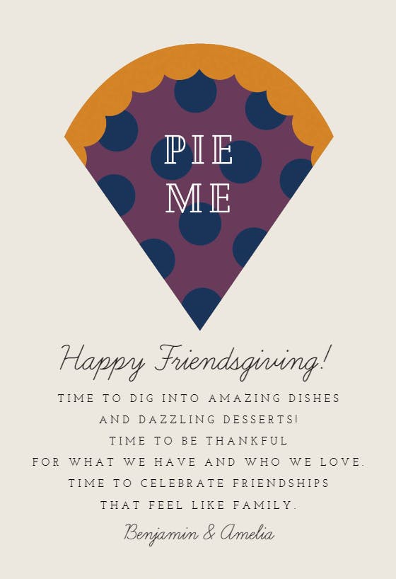 Wonderful wedge - thanksgiving card