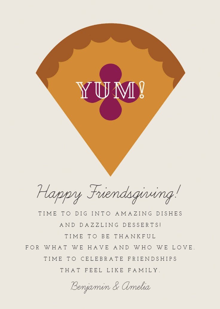 Wonderful wedge - thanksgiving card