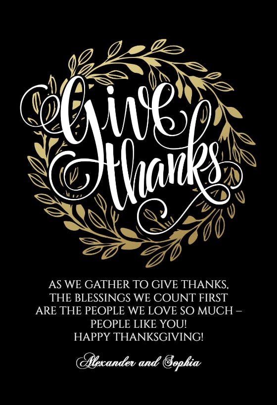 Wreathed in thanks -  tarjeta de acción de gracias