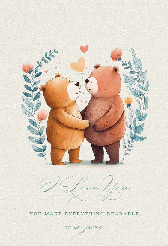 Bears valentine's - valentine's day card