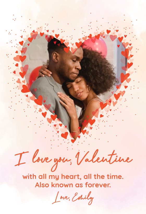 All around hearts - valentine's day card