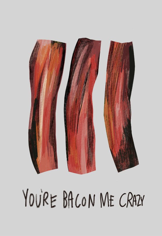 Bacon love -  tarjeta de san valentín