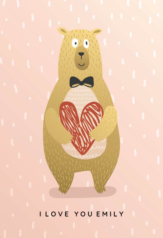 Bear hug -  tarjeta de san valentín