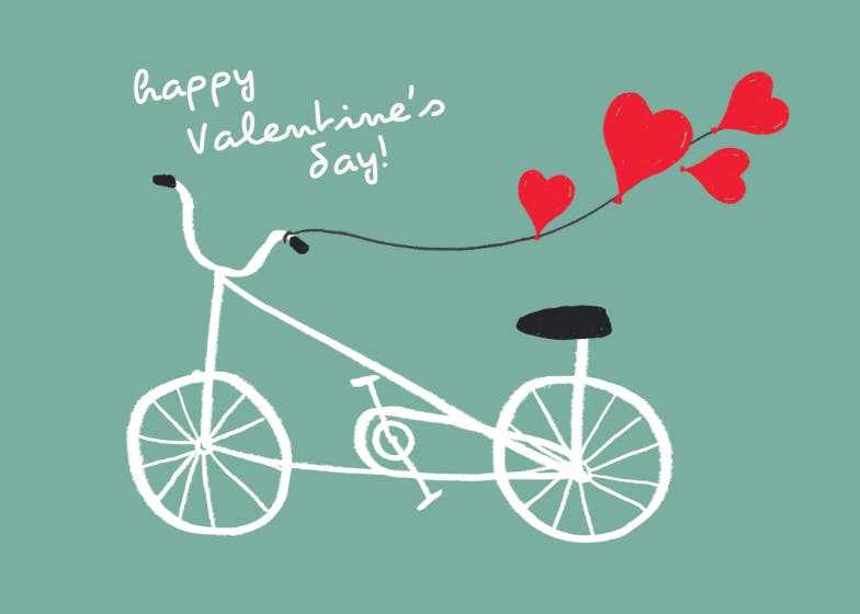 Bicycles -  tarjeta de san valentín