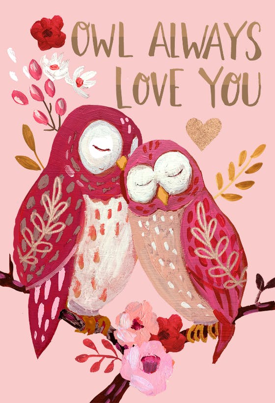 Birds of a feather - valentine's day card