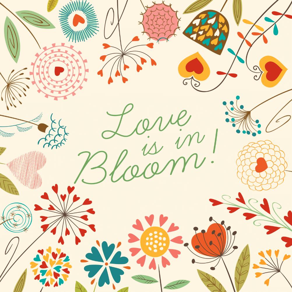 Blooming love -  tarjeta de san valentín