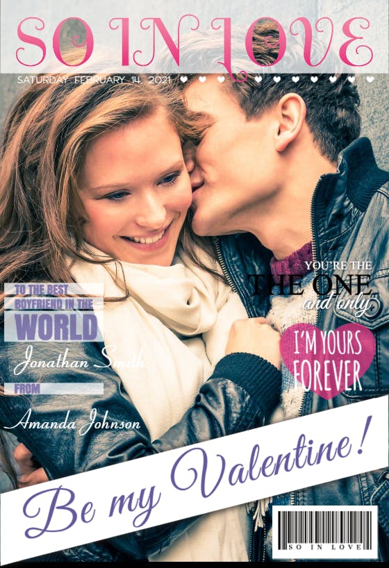 Boyfriend magazine - valentine's day card