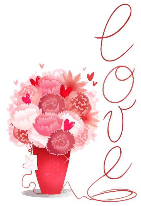 Colorful carnations -  tarjeta de san valentín