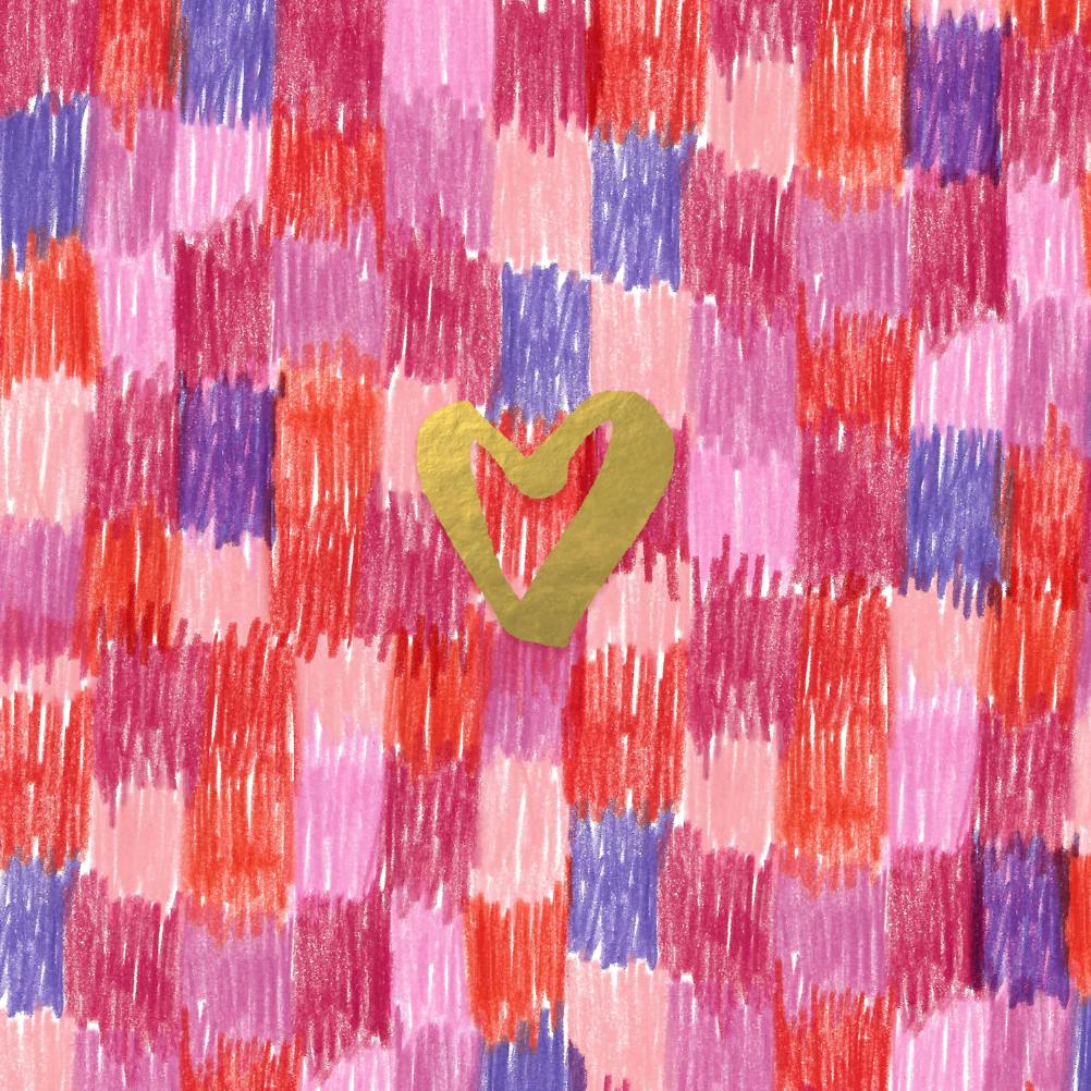 Coloring pencil heart - valentine's day card