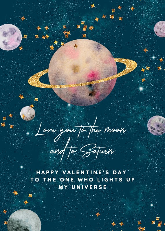 Cosmic love -  tarjeta de san valentín
