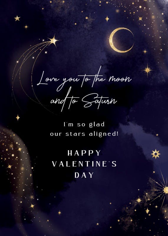 Crescent moon - valentine's day card