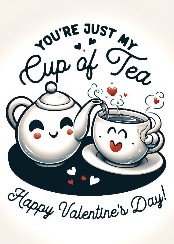 Cup of tea - tarjeta de san valentín
