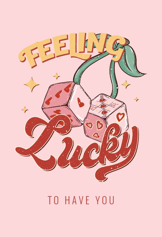 Feeling lucky -  tarjeta de san valentín