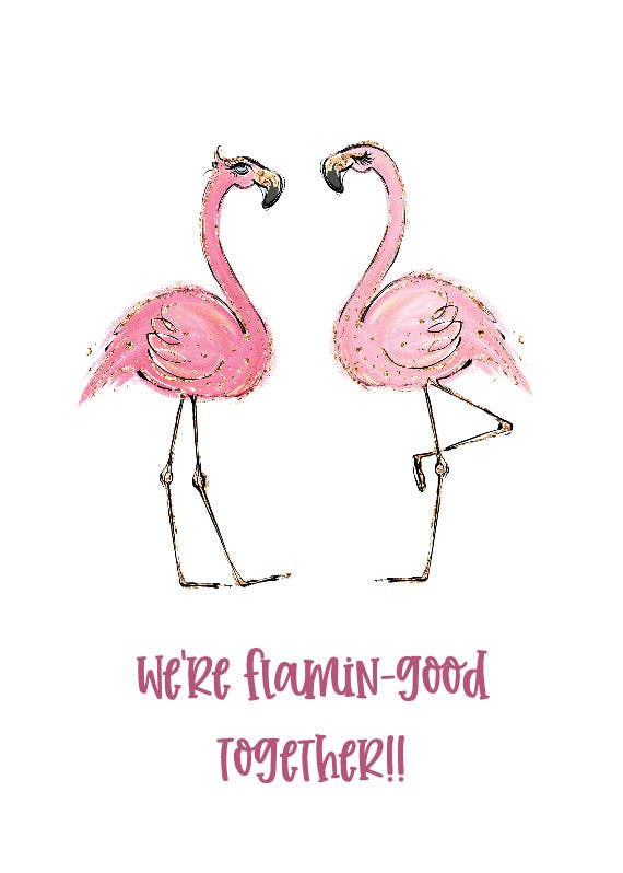Flamingo - love card