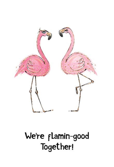 Flamingo - Valentine's Day Card