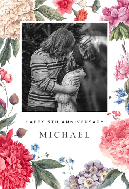 Garden Glory - Happy Anniversary Card