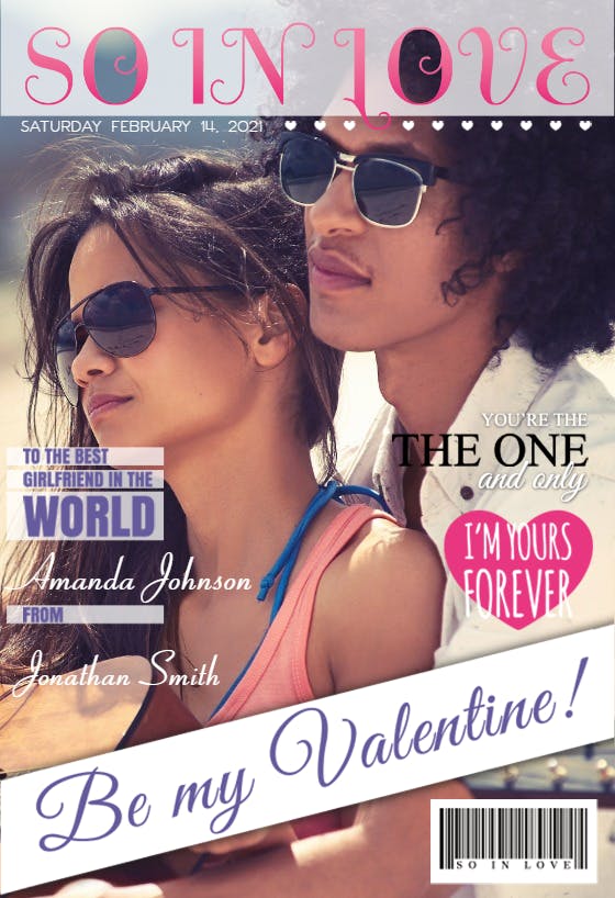 Girlfriend magazine - valentine's day card