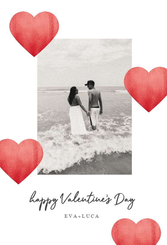 Glitter hearts - valentine's day card