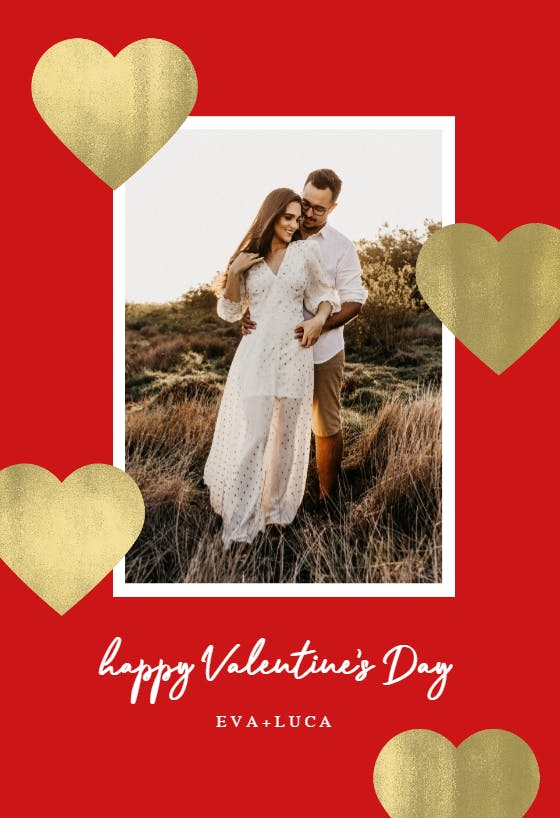 Glitter hearts - valentine's day card