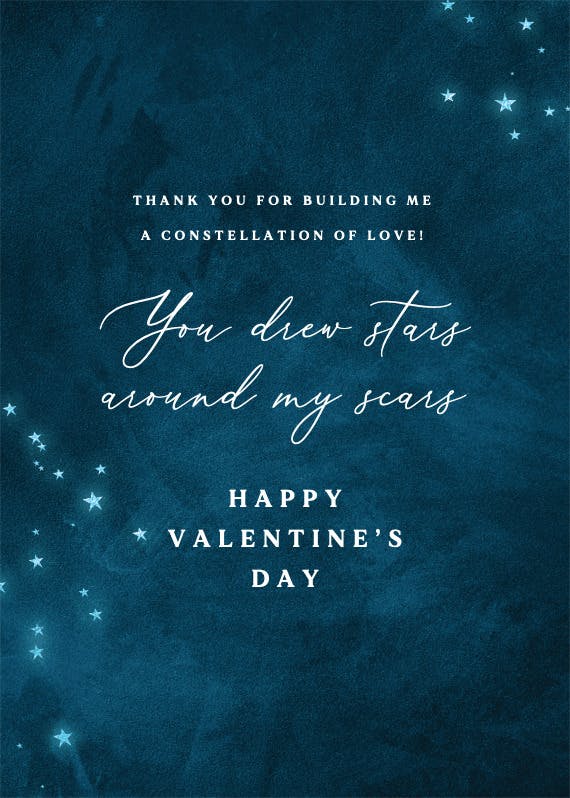 Glowing stars - valentine's day card