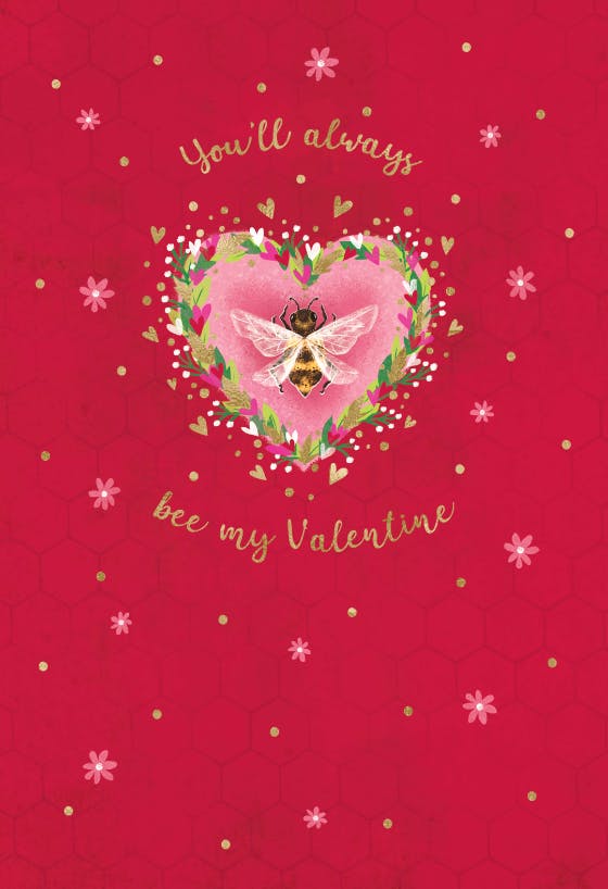 Heart bee - valentine's day card