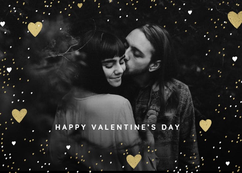 Hearts & glitter - valentine's day card