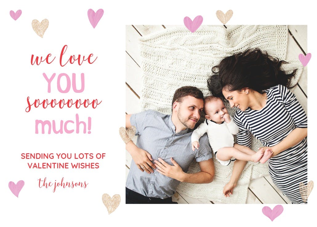 Hearts around photo - tarjeta de día festivo