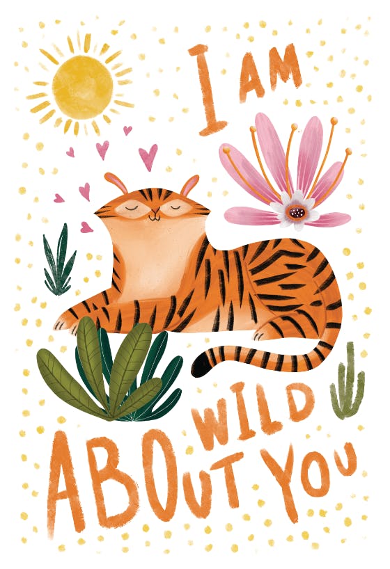 I am wild about you - valentine's day card