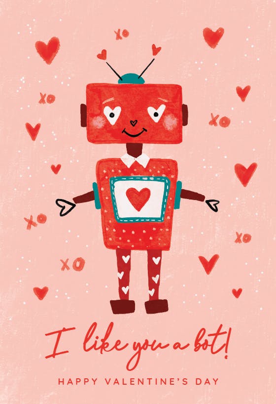 I like you a bot - valentine's day card