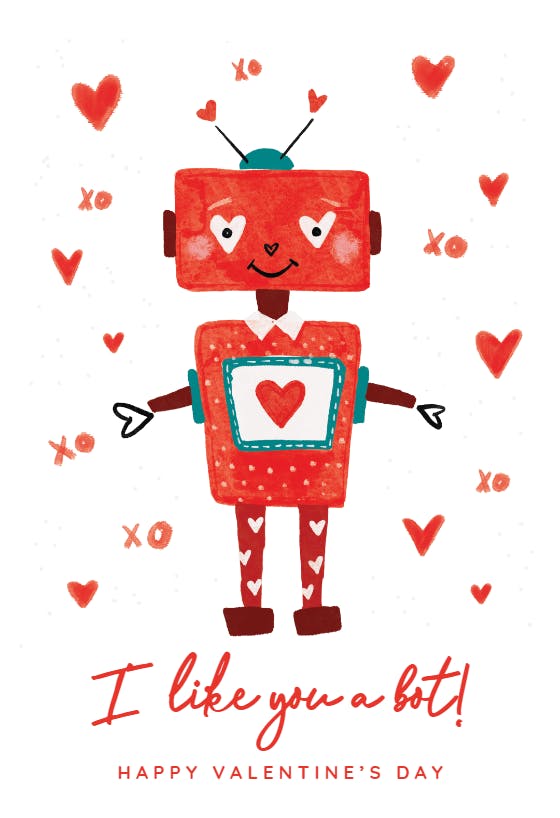 I like you a bot - valentine's day card